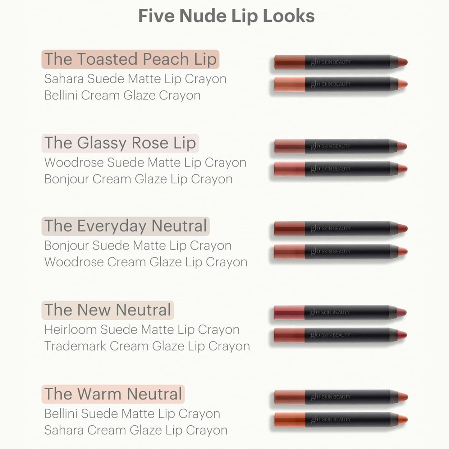 High Shine Glo Skin Beauty Cream Glaze Lip Crayon - Intense Color & Long-Lasting (Chiffon)