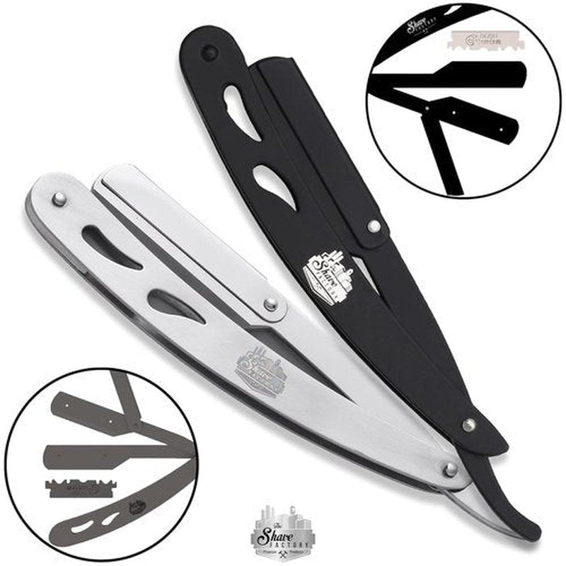 The Shave Factory Straight Edge Razor Kit (Matte / 100 Derby Professional Single Edge Razor Blades)