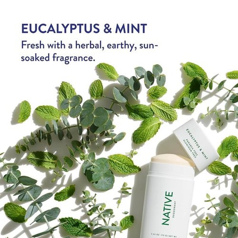 Native Deodorant | Natural Deodorant for Men, Aluminum Free with Baking Soda, Coconut Oil and Shea Butter | Eucalyptus & Mint