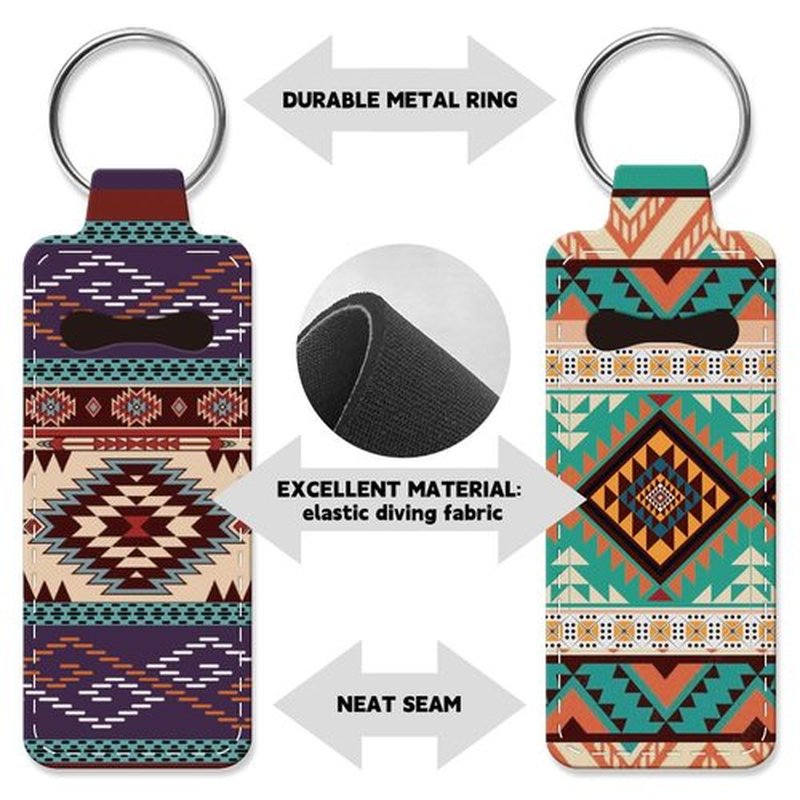 OLYCRAFT 2pcs Lipstick Holder Keychain Western Lip Balm Holders Elastic Diving Fabric Lipstick Keychains Portable Lipstick Holder Bags Lipstick Sleeve Key Ring Holder for Lipstick Chapstick