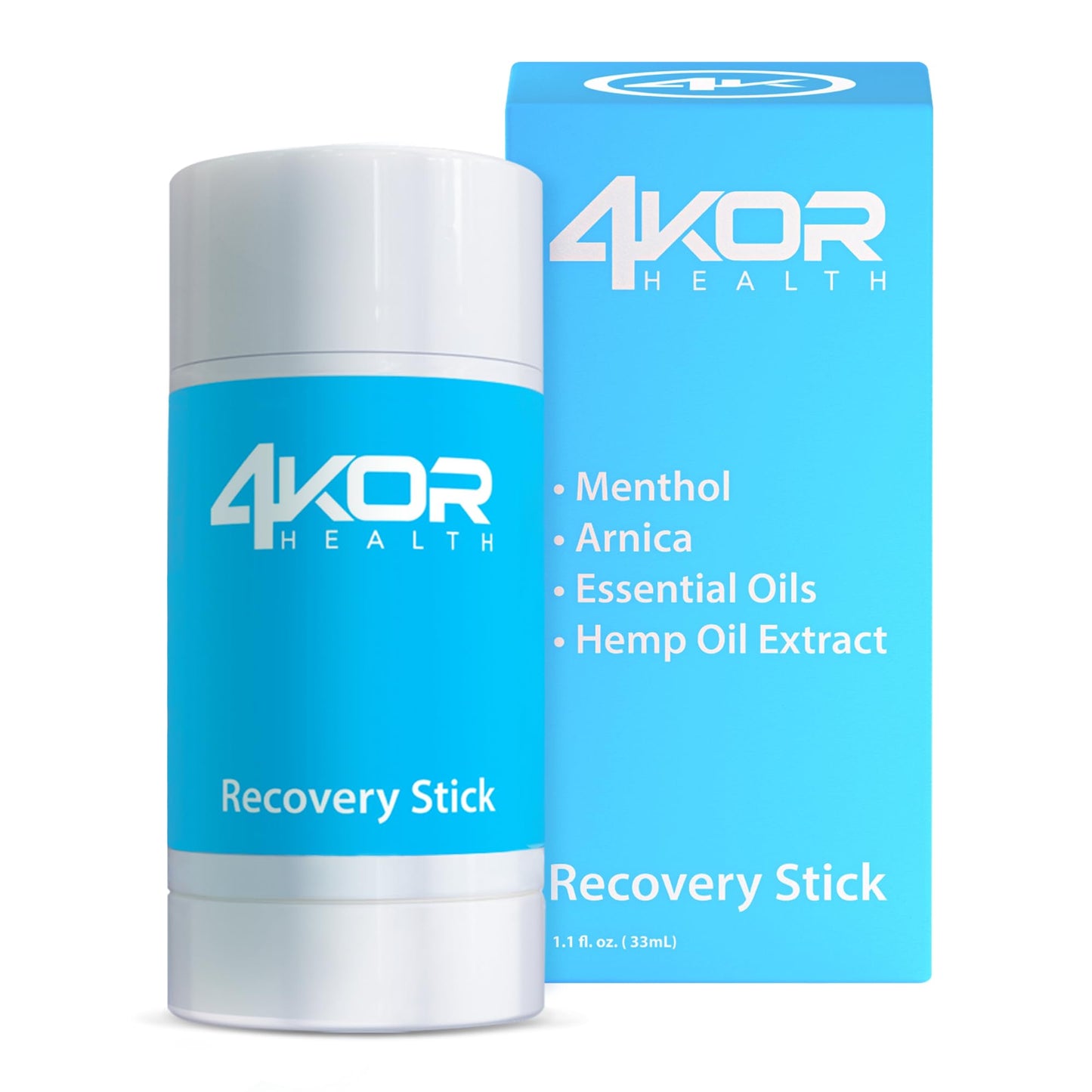 4KOR Hemp Infused Balm Stick – Topical Skin Balm with Cooling & Warming Sensation | Portable, Non-Greasy Twist-Up | 1 oz