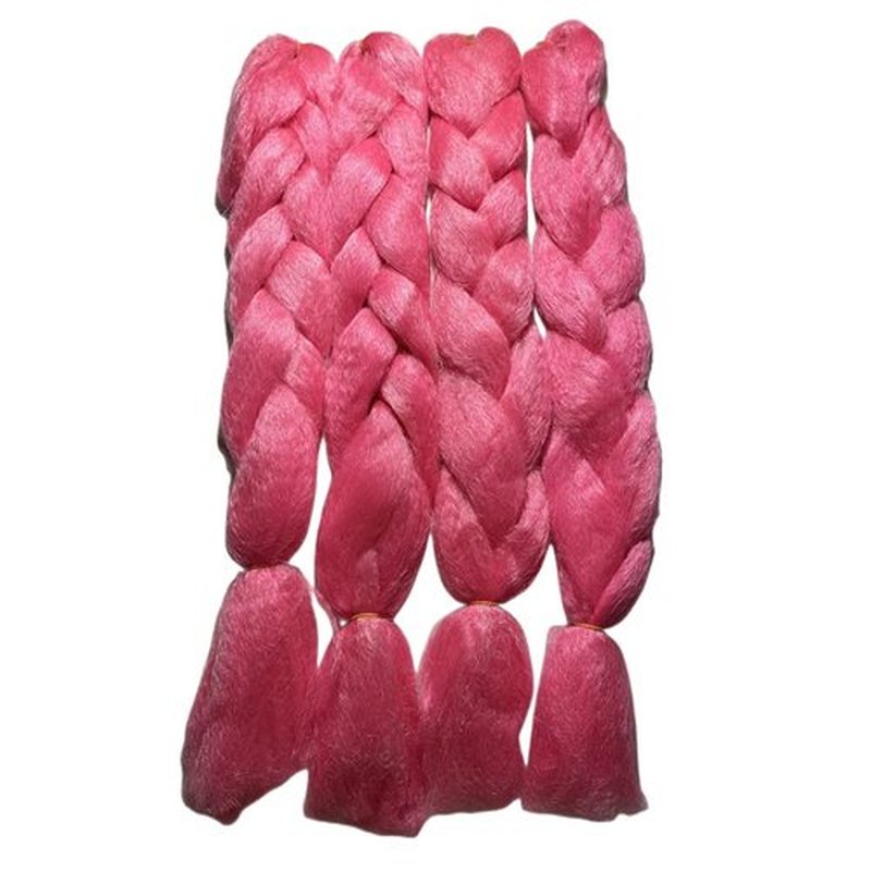 Glowing in Darkness Braiding Hair 400g Braiding Hair Jumbo Box Braids Hair Extensions Shining Jumbo Braids Hair Fluorescent Light in Darkness (Pink)