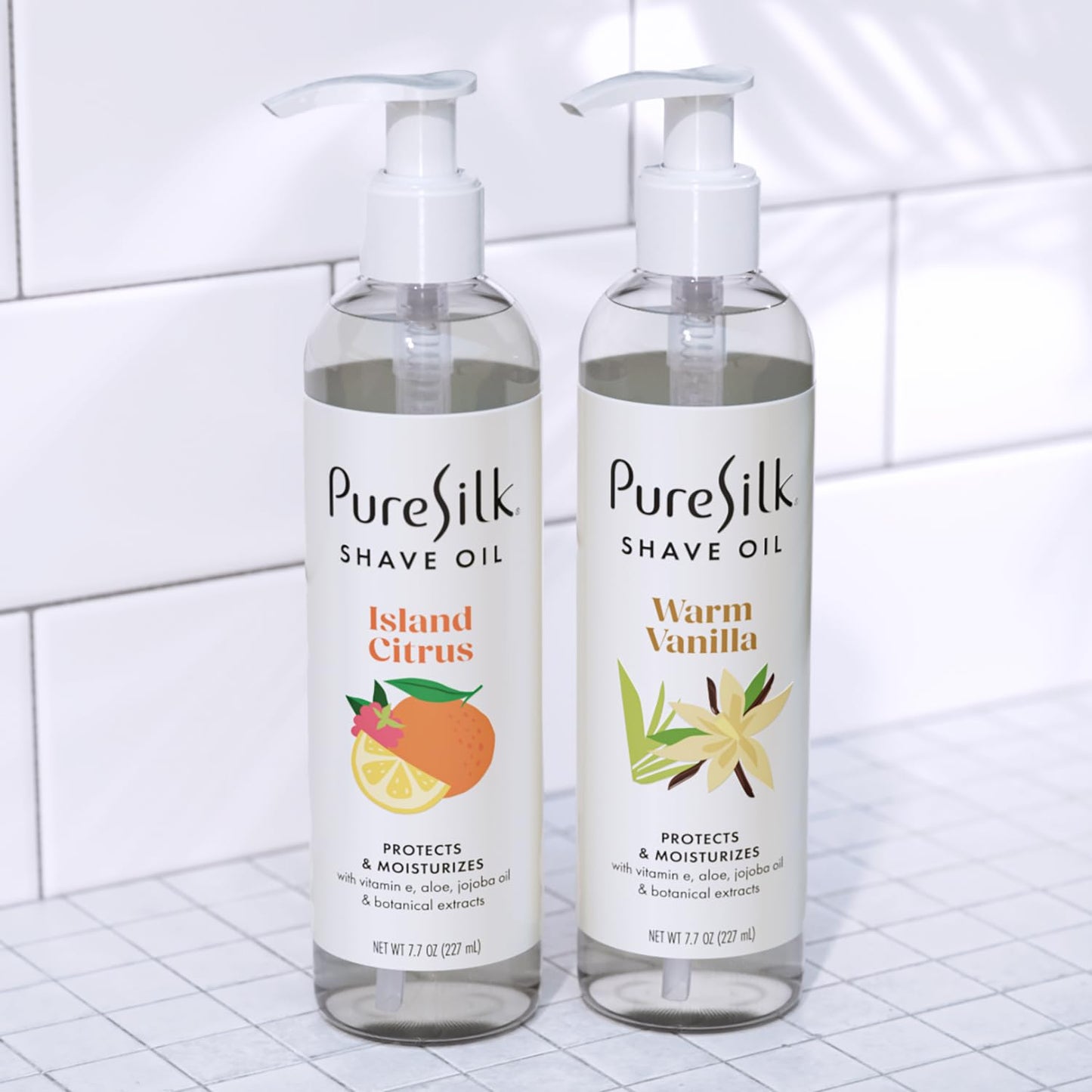 Pure Silk Warm Vanilla Shave Oil for Women | Shaving Oil for Smooth Shave, All Skin Types | Hydrating Vitamin E, Aloe, Botanical Extracts Protects & Moisturizes | 7.7 FL OZ (Pack of 1)