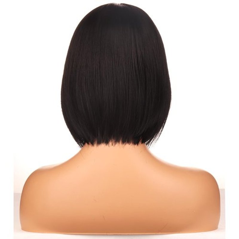 BERON Black Bob Wigs Straight Short Hair Wigs for Women Natural Black Middle Part Synthetic Wigs Daily Party Use