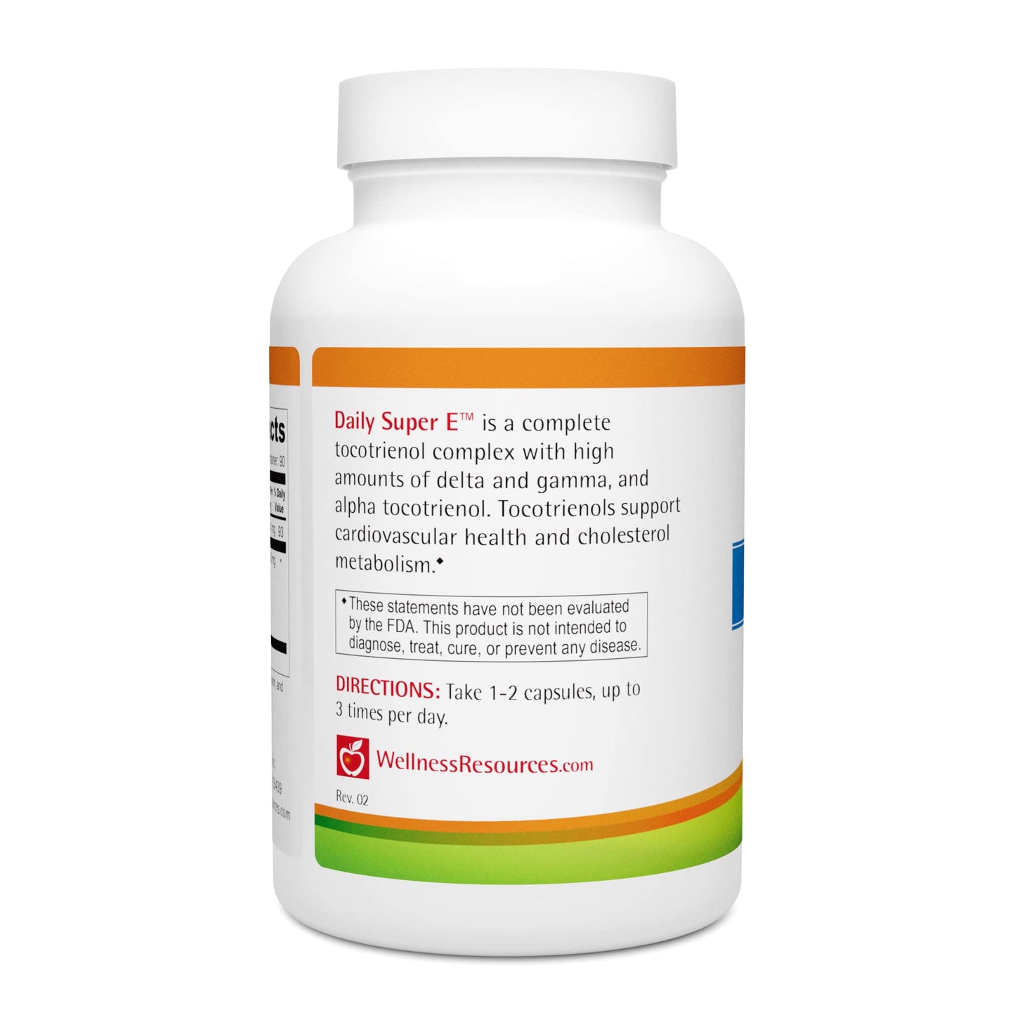 Wellness Resources Daily Super E Tocotrienol Complex - Full Spectrum Vitamin E with Delta, Gamma & Alpha Tocotrienols for Antioxidant Protection, Soy-Free, Natural Source, Non-GMO (180 Caps)