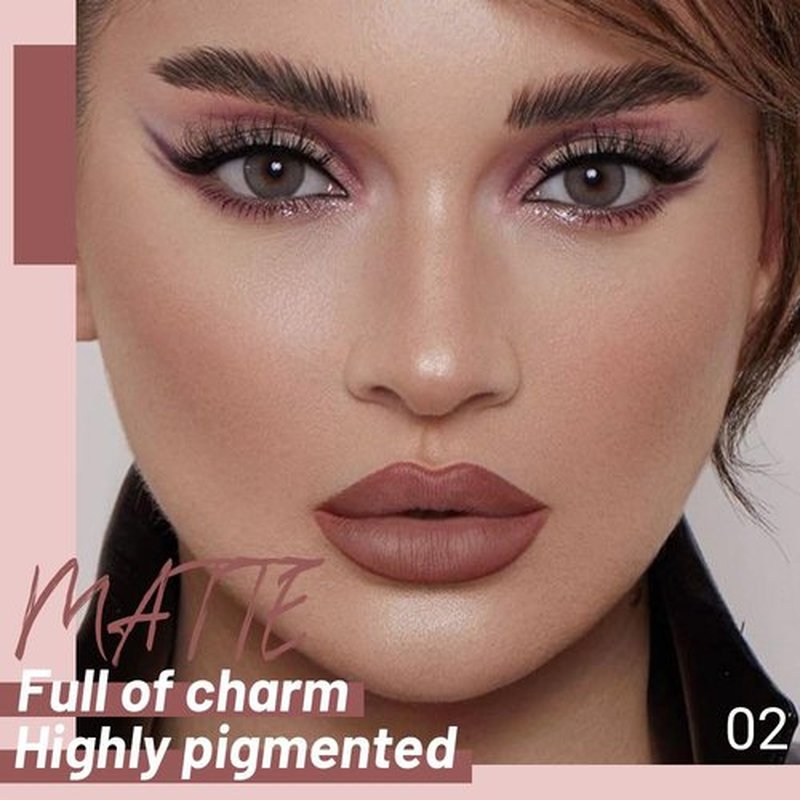 JUAAZIN Rose Taupe Matte Liquid Lipstick, With Highly Pigmented and Rich Colors Lip Gloss, Long-Lasting Wear Non-Stick Cup Not Fade Waterproof Lipstick Makeup for Women(Rose Taupe 02#)