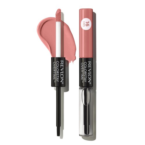 Revlon ColorStay Overtime Liquid Lipstick with Clear Lip Gloss, Lip Makeup Stocking Stuffers for Women, With Vitamin E, Boundless Nude (510), 0.07 Oz