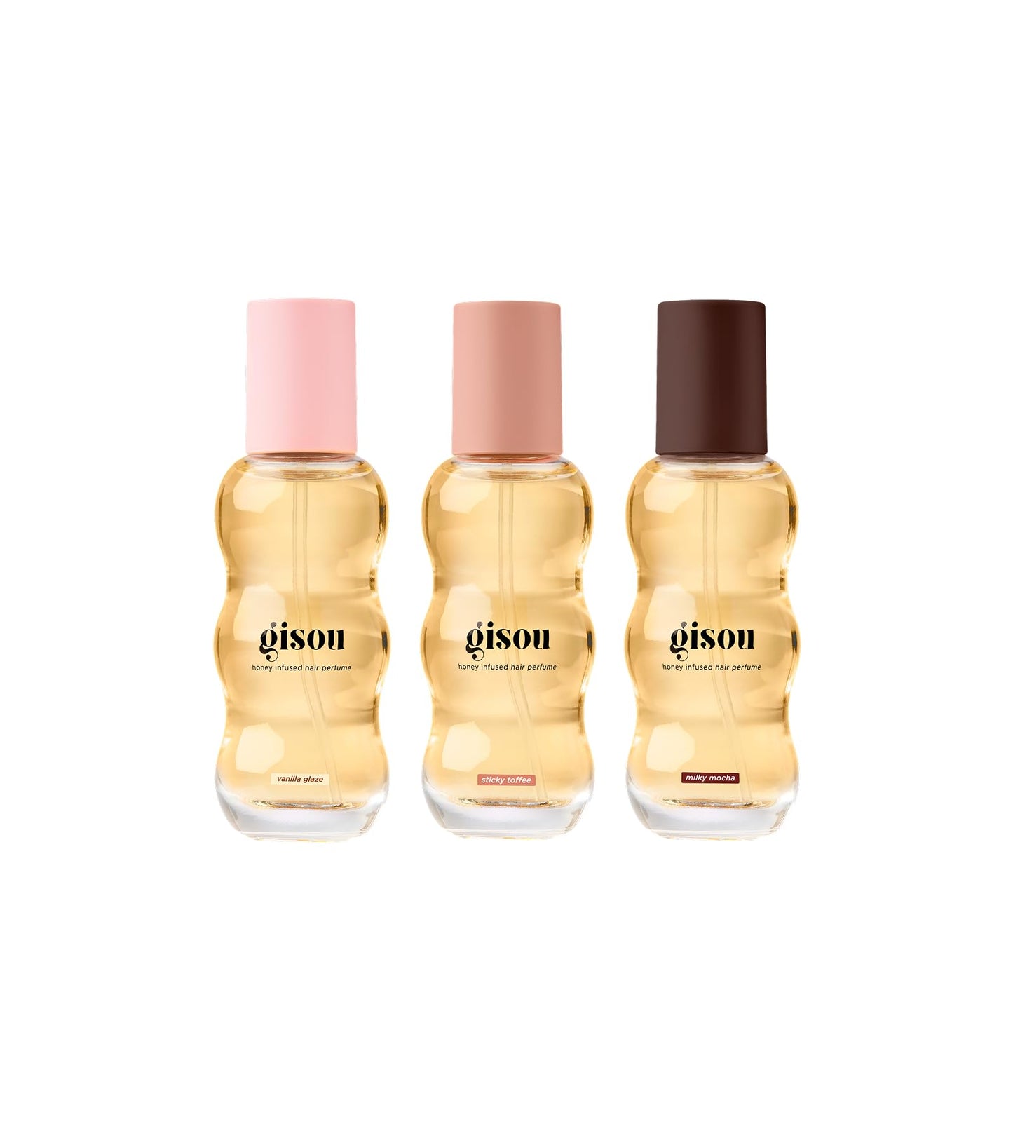 Gisou Glazed Scents Trio – Honey Infused Hair Perfume Minis Gift Set with Fall-Inspired Scents for Long-Lasting Shine & Hydration