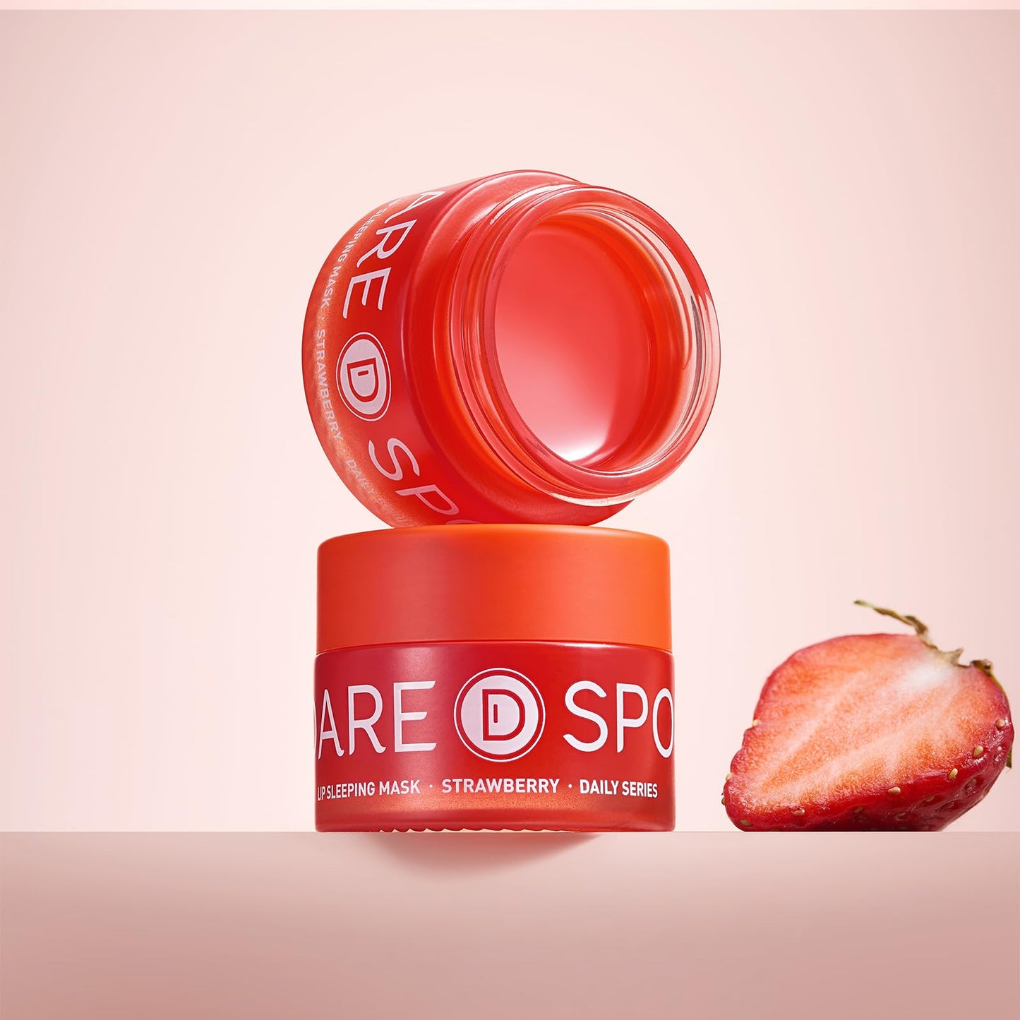 SPODARE Sleeping Lip Mask Strawberry - Overnight Lip Treatment, Lip Care Hydration, Repair for Dry Cracked Lips, Vitamin C, Soft and Nourished Lips Overnight, Christmas, with Shea Butter - 12g