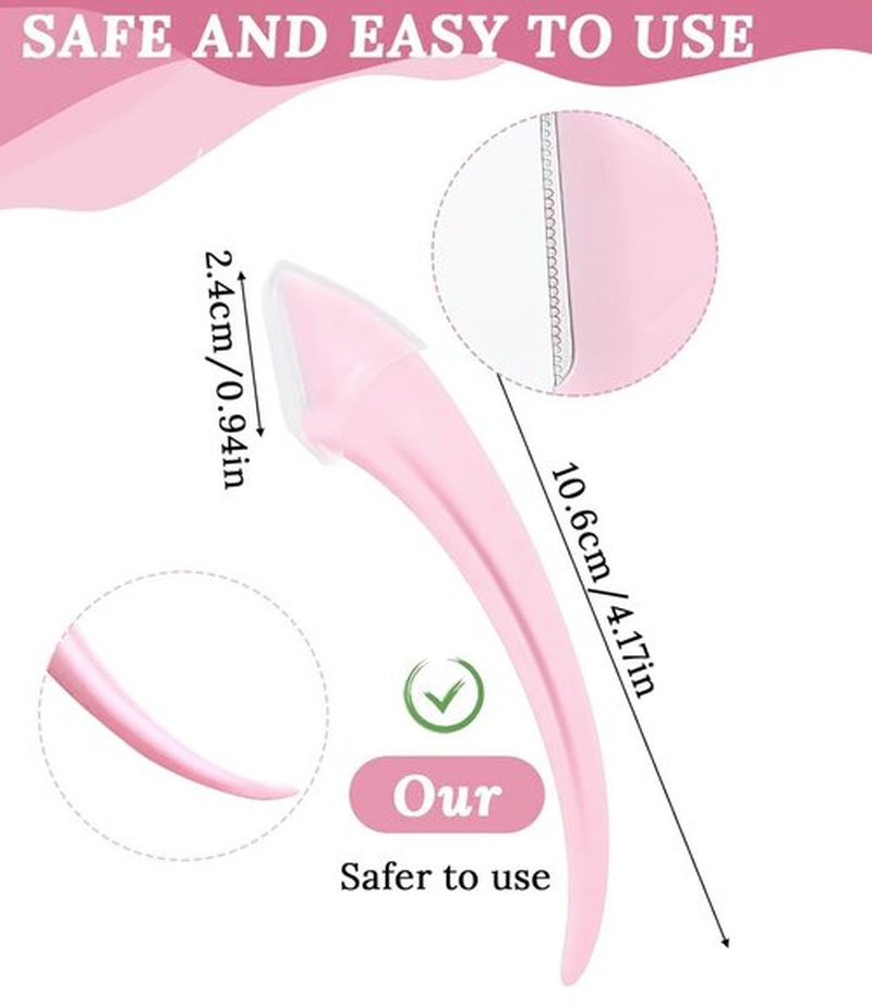 Eyebrow Scissors with Comb and Eyebrow Razor Eyebrow Trimmer for Women Men eye Brow Scissors Non-Slip Eyebrow Cutter Eye Brow Shaper Trimming Scissors Makeup Tool (Pink+White)