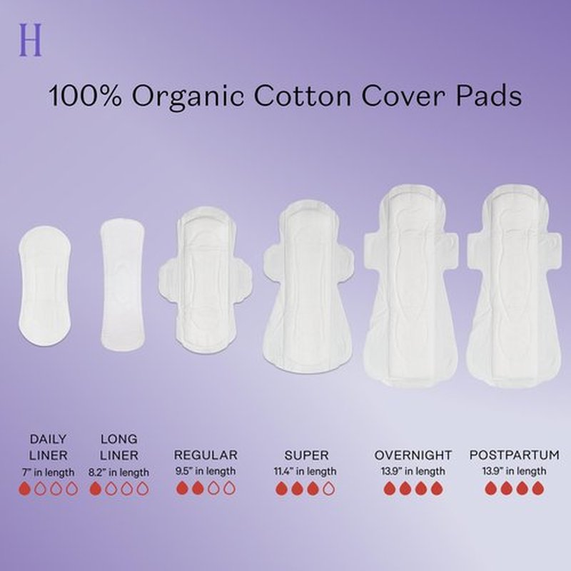 The Honey Pot Company - Herbal Postpartum Pads w/Wings - Infused w/Essential Oils for Cooling Effect, Organic Cotton Cover, & Ultra-Absorbent - Postpartum Essentials to fill your Postpartum Kit - 12ct