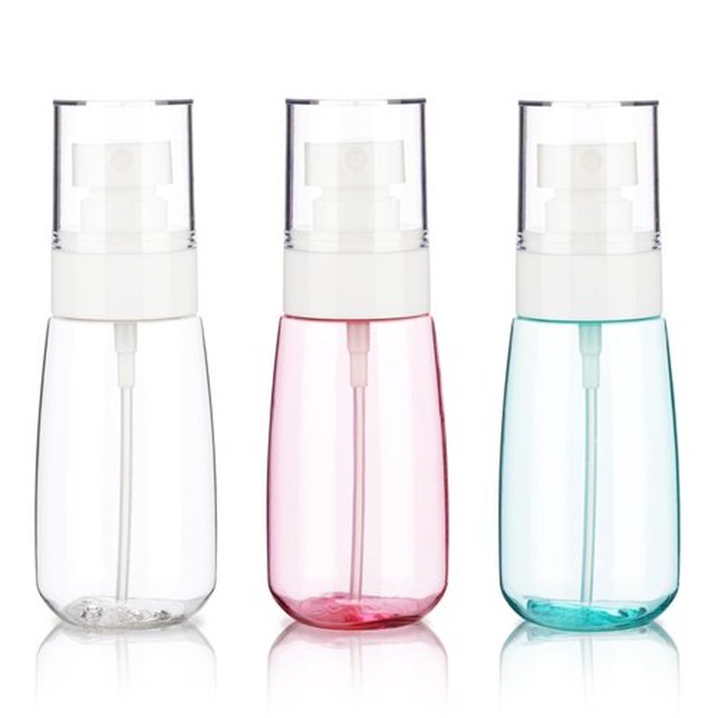 GIVITASOT 3pack Small Spray Bottle, 2oz Mini Spray Bottles, Empty Travel Spray Bottle, Fine Mist Plastic Spray Bottles (Clear+Green+Pink)