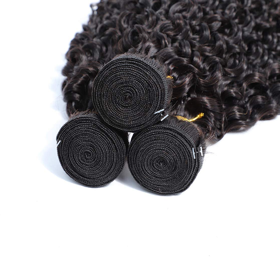 Selina 3 Bundles 16 18 20 inch Kinky Curly Bundles Curly Human Hair Bundles Unprocessed Remy Hair Extensions Brazilian Virgin Human Hair 100 Gram/Bundle Natural Color (16"18'' 20'',Curly)