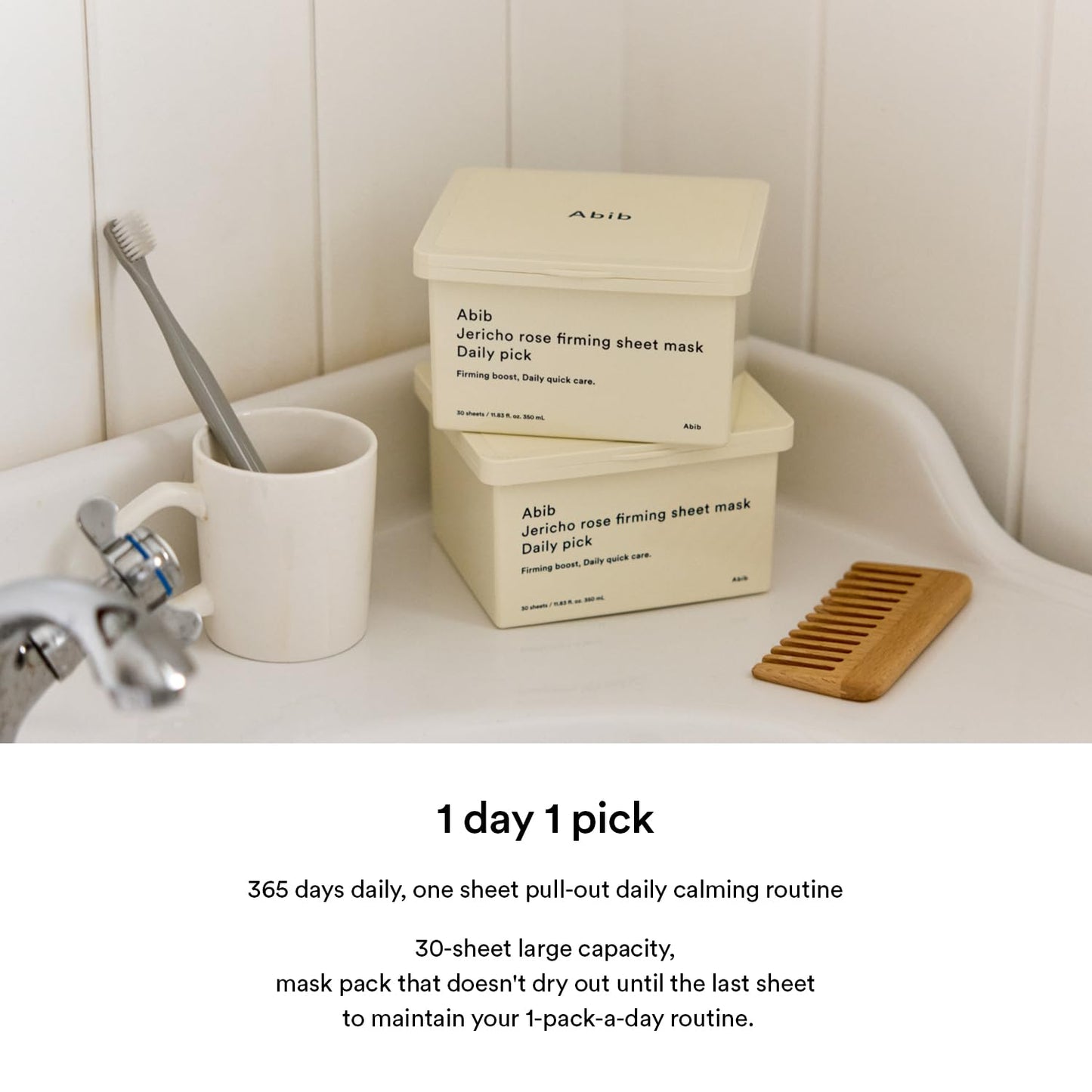 Abib Jericho Rose Sheet Mask Daily Pick, 30 Sheets, Korean Sheet Mask for Skin Elasticity, Firming