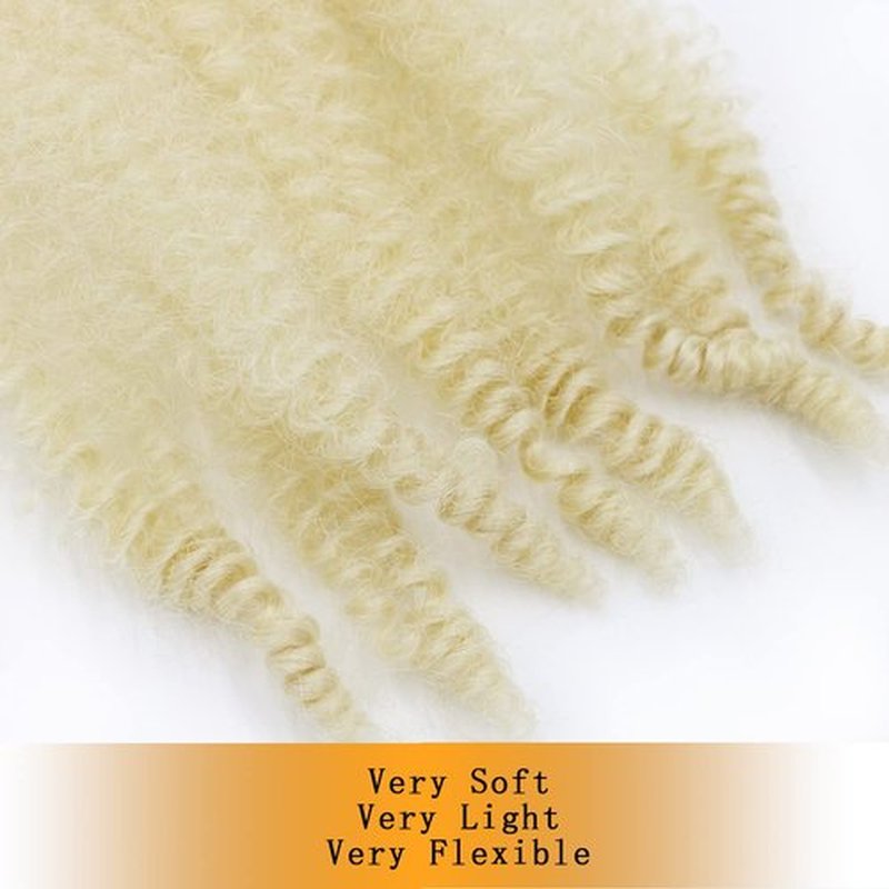 VCEOW 613 Springy Afro Twist Hair 16 inch 6 packs Pre-Separated Kinky Marley Twist Braiding Hair Soft Synthetic Crochet Wrapping Hair Extensions for Distressed Faux Locs Spring Twist