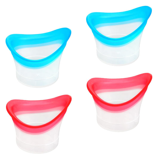 Ptwola 4pcs Eye Wash Cup Eye Wash Bath Kit Silicone Eye Cleaning Cup for Eye Rinse Portable Eye Care Tool Reusable Eye Cleaner for Quick Refresh & Relief Tired Eyes Cleaning Eye Dust Makeup Irritants