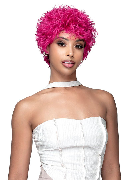 BOBBI BOSS Stunna Series Unprocessed Human Hair Wig MH1413 BERNICE (Pink)