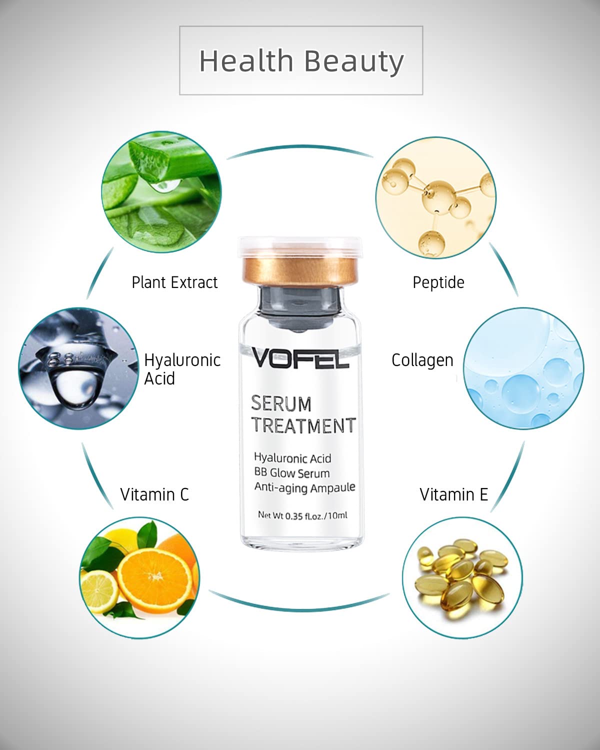 VOFEL Hyaluronic Acid Serum for Microneedling Serum Ampoules for Face Serum 0.35 oz 4 Vials