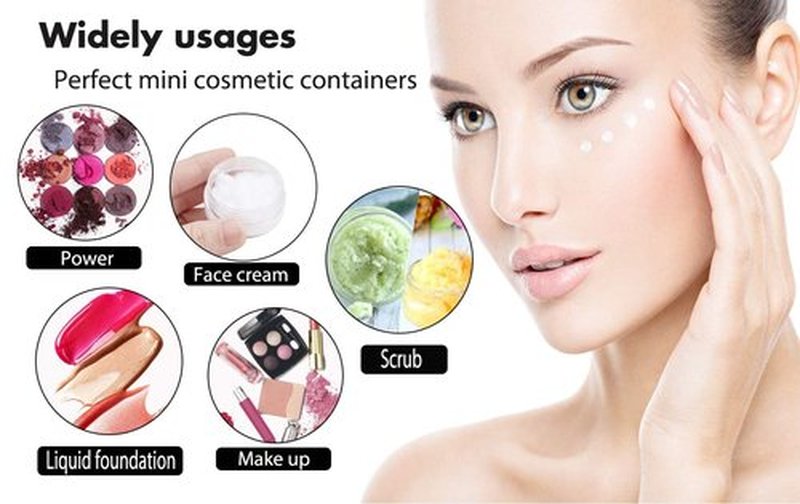 10 Gram Sample Containers with Lids, 100 Pieces Mini Cosmetic Containers, BPA Free Pink Sample Jars for Makeup, Lotion, Eye Shadow, Powder, and Lip Balms