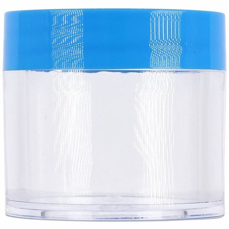 Beauticom 30g/30ml (1 fl. oz.) Double Wall Clear Plastic Leak Proof Jars with Flat Top Lids for Creams, Lotions, Make Up, Powders, Glitters, and more... (Color: Blue, Pieces: 12)