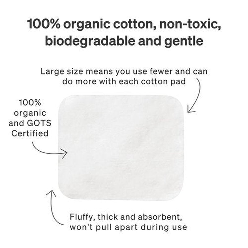 Love Noobs Baby Cotton Pads for Diaper Change, 360 Count, Ultra Soft 100% Organic Extra Large Cotton Pads for Baby Sensitive Skin, Lint-Free Premium Jumbo Size Cotton Pads, 100% Cotton Squares