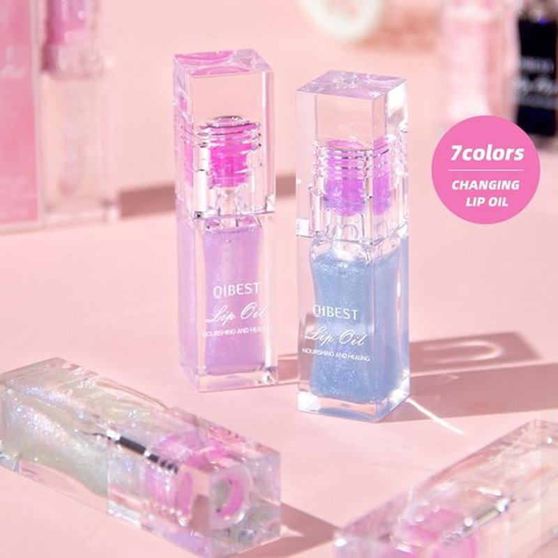 Hvecom Magic Color Changing Lip Oil Ph, Glitter Moisturizing Lip Glow Oil, Upgraded Big Brush Head Warm Change Lip Gloss, Long Lasting Nourishing Plumping Glimmer Glow Lipstick Lip Tint (06#)