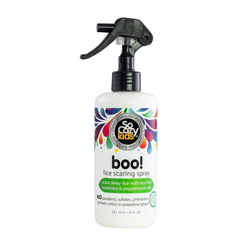 SoCozy Boo Lice Scaring Spray For Kids Hair, Effective Lice Treatment (8 Fl Oz) Clinically Proven to Repel Lice, Conditioning Spray with Tea Tree Oil, Rosemary Oil & Keratin, Paraben & Sulfate Free