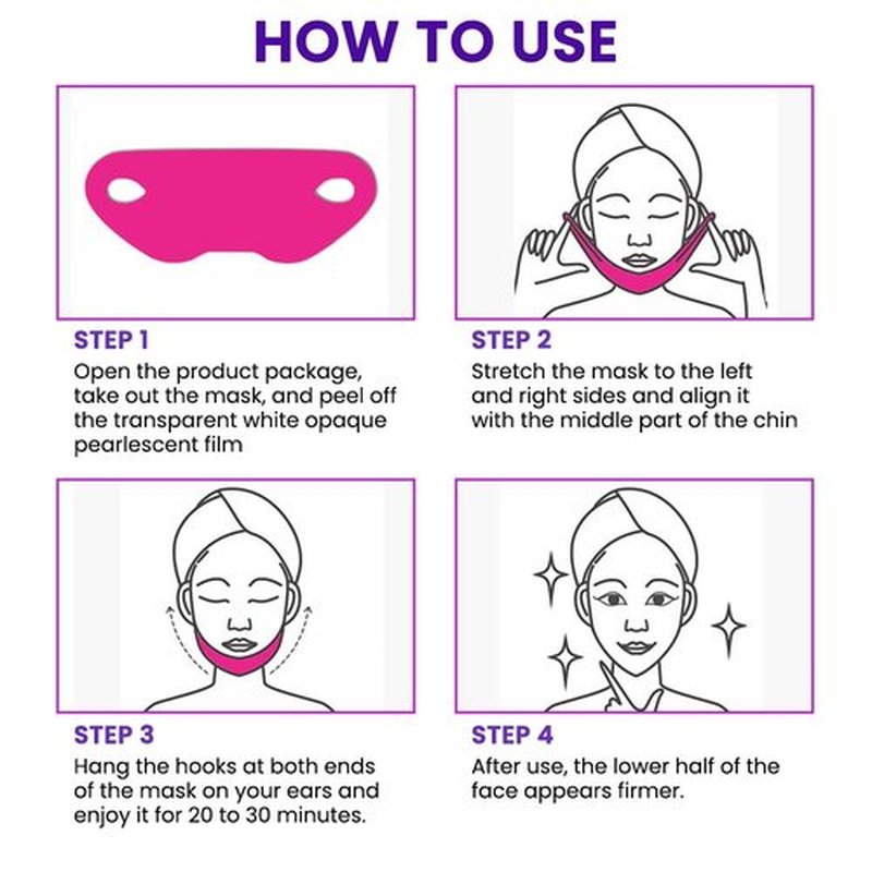Kaely 6Pcs V Line Lifting Mask,V Line Chin Strap,V Shaped Contouring Face Mask with Collagen,Hydrating Anti-aging,Red-Small Size