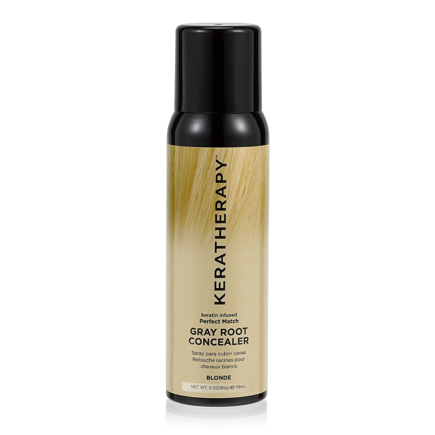 Keratherapy Keratin Infused Perfect Match Gray Root Concealer Spray, Light Brown, 3 oz, 118ml - Root Cover Up Spray to Hide Gray Roots - Keratin Therapy Hair Darkening & Temporary Scalp Concealer