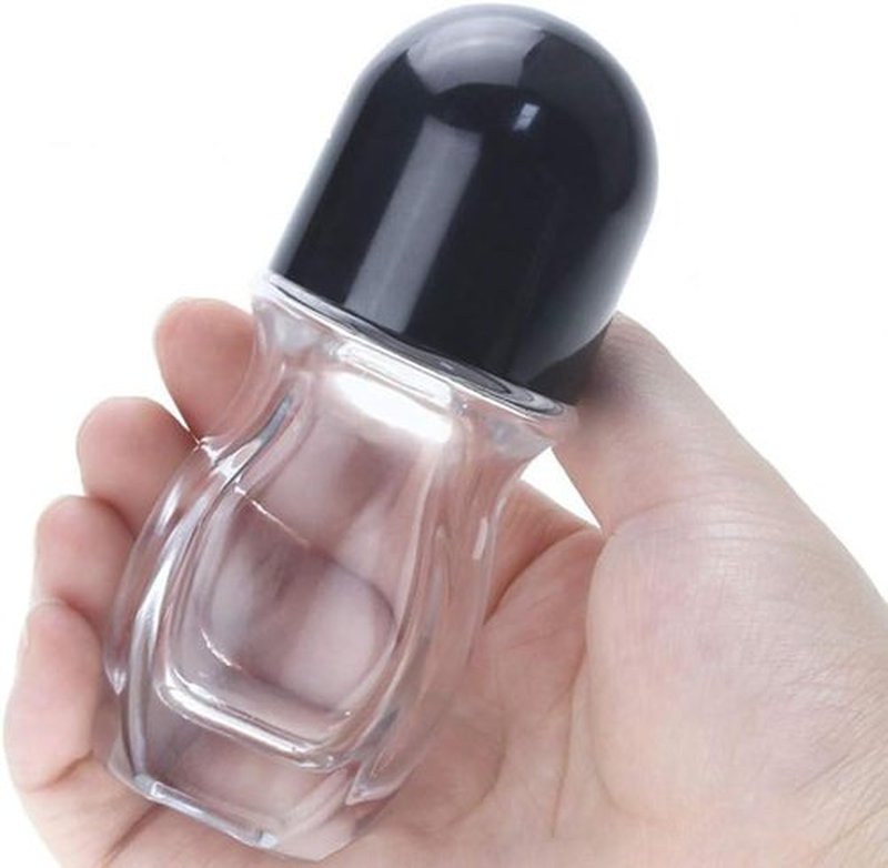 Generic 2PCS Glass Empty Roller Bottles with Plastic Roller Ball, Deodorant Roll on Bottles Containers Leak Proof Massage Roller Ball Bottles with Cap for Essential Oils Perfume Cosmetics(30ml)