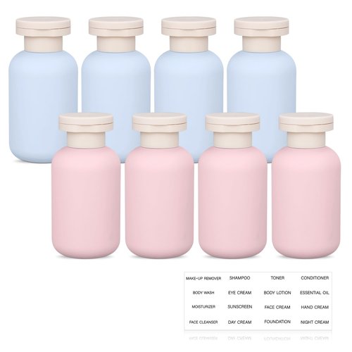 UMETASS Travel Shampoo Bottle, Empty Plastic Squeeze Bottles 3.4oz with Flip Cap, Lotion Container for Toiletries
