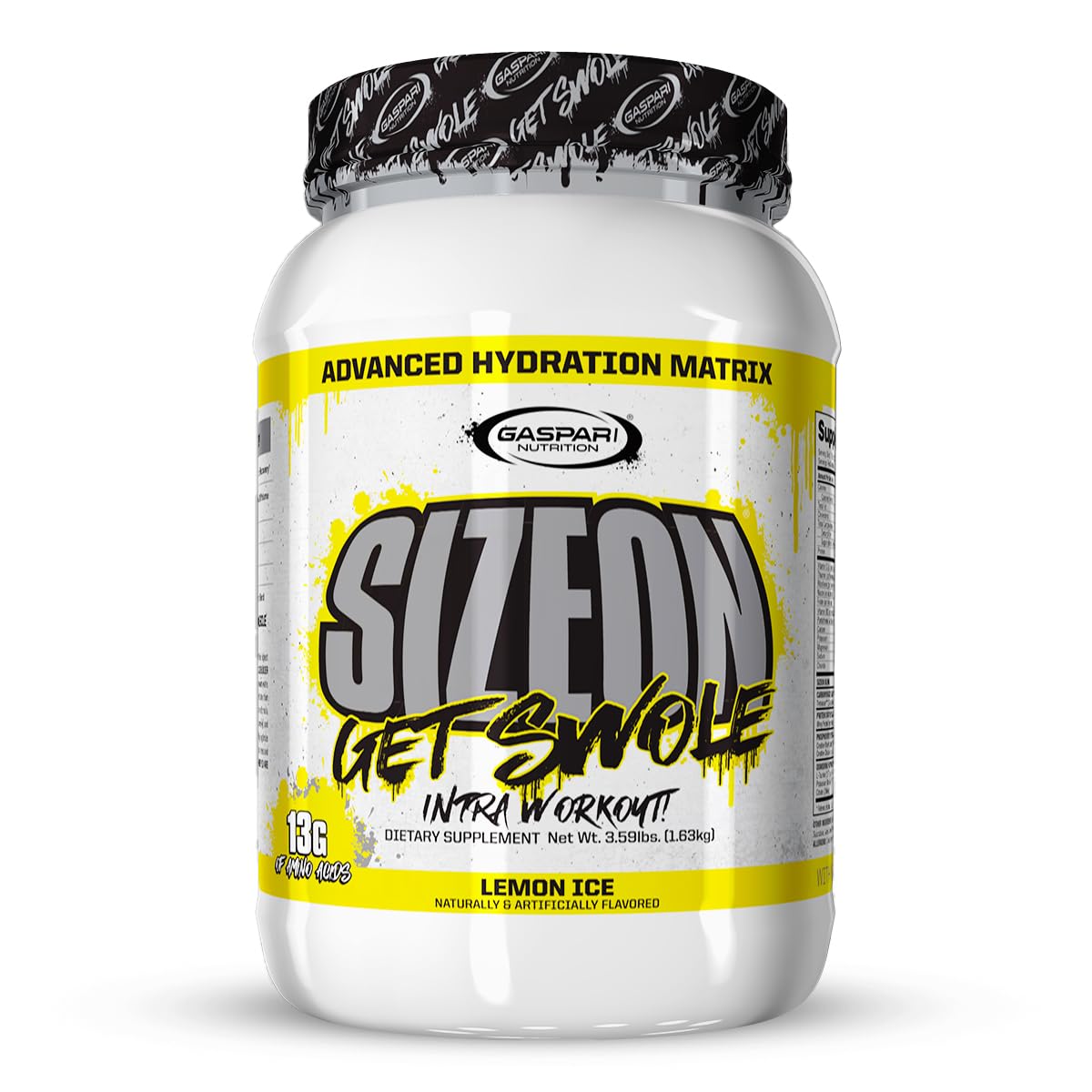 Gaspari Nutrition SizeOn Intra Workout, Whey Protein Powder, The Ultimate Hybrid Intra-Workout Amino Acid & Creatine Formula, Increased Muscle Volume & Recovery (3.59 Pounds, Lemon Ice)