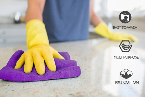 Premium Wash Cloths Pack of 12 (13" x 13" Inches)- 100% Combed Ring Spun Cotton WashCloth - Luxury Washcloths – Ultra Soft Face Towels - Highly Absorbent Wash Cloth for Face (Purple)