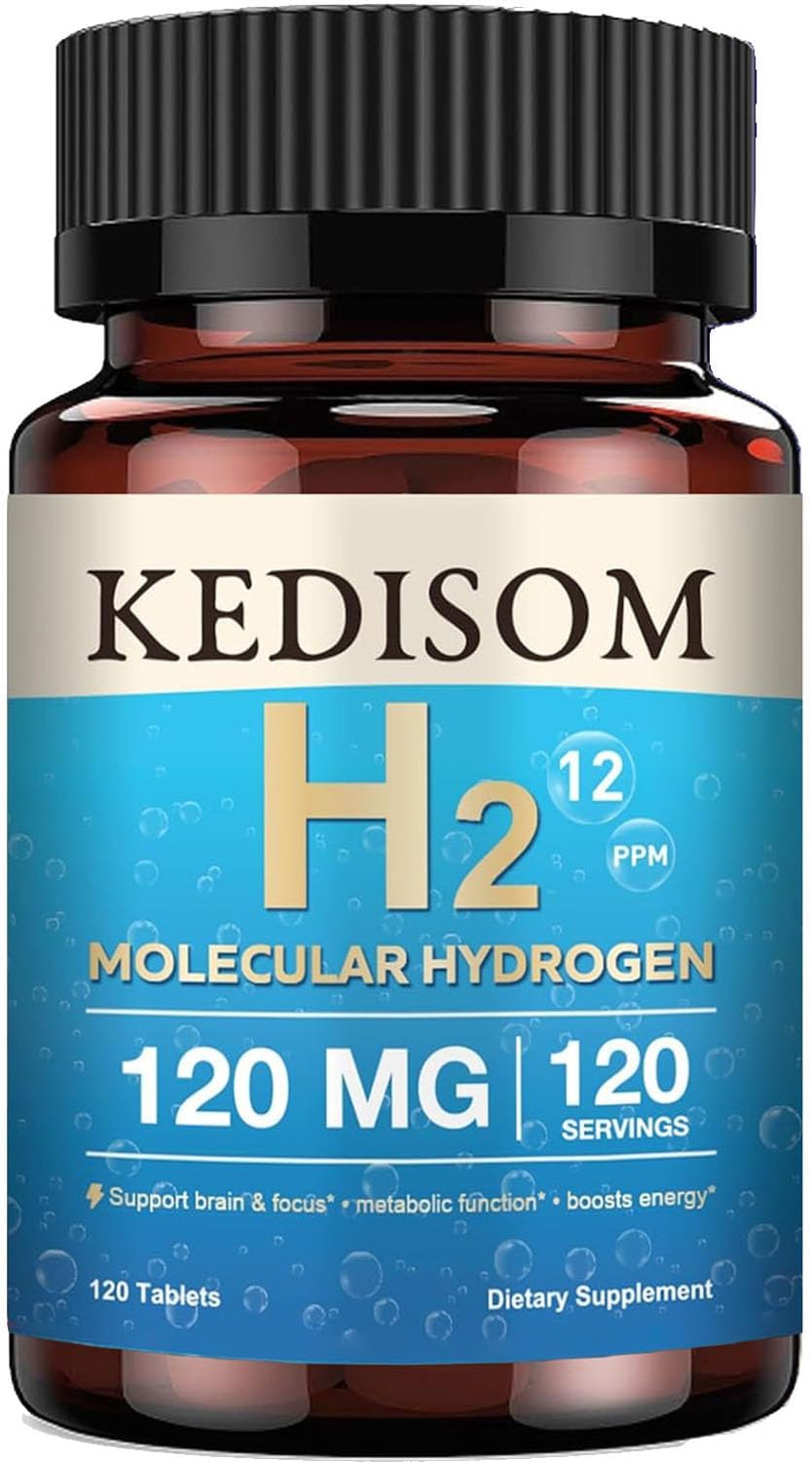 H2 Molecular Hydrogen Supplement - Boost Cellular Energy & Brain Health | 120 GMO-Free Tablets