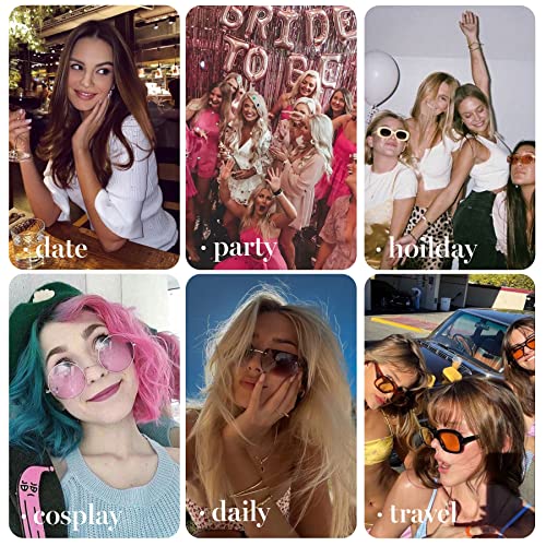 OMELPIS Ombre Brown Blonde Great Wavy Wig Dark Roots Middle Part Long Natural Heat Resistant Fiber Synthetic Curly Wigs for Women Girls Daily Party Holiday Festival Chrismas Travel Use 26 Inches