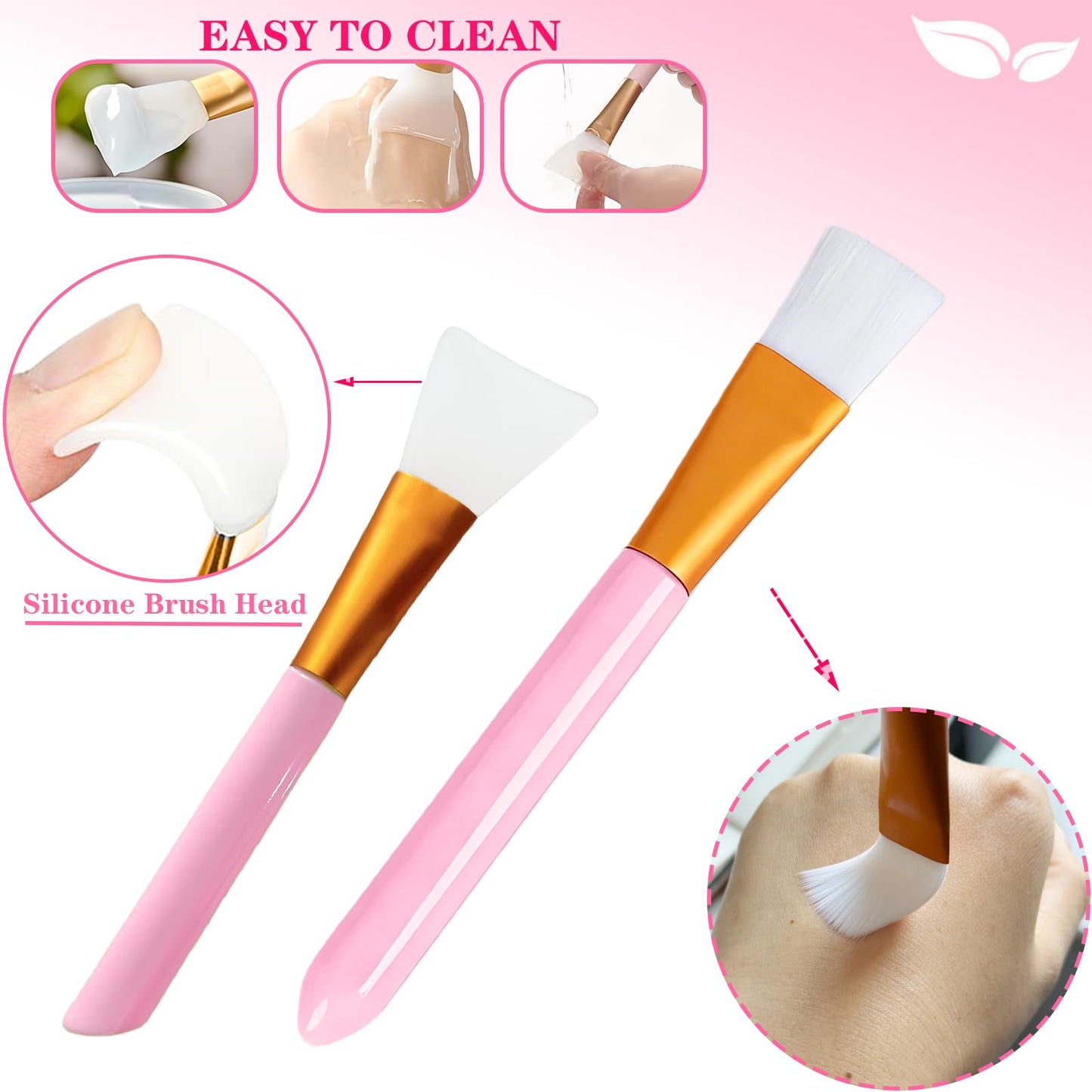 Bigwinyep Silicone Face Mask Mixing Bowl, Silicone Bowls for Facials, DIY facial mask mixing bowl for Home Salon Spa Face Skin Applicator Bowl, Pink