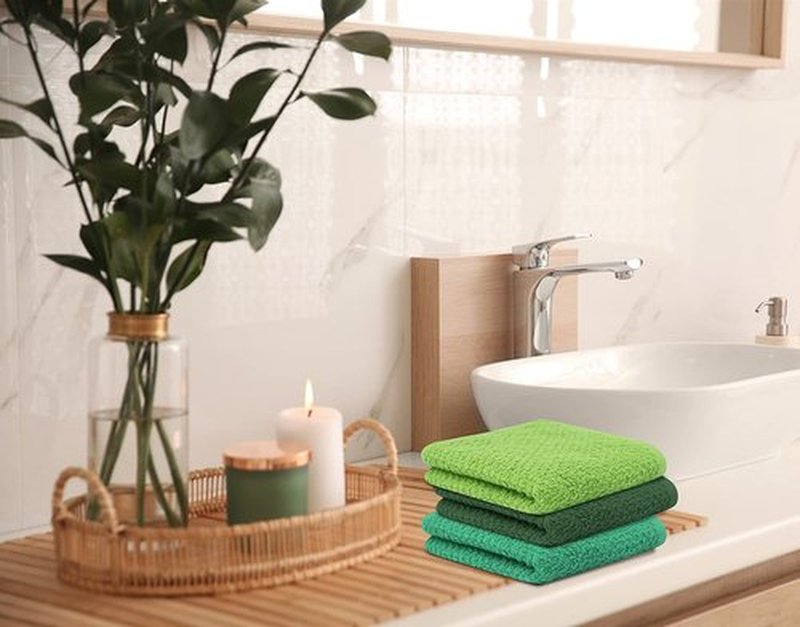 Tukasa Linens 16 Pack Cotton Washcloths for Body and Face, 12x12 Inches, Multipurpose and Lightweight Wash Clothes for Face. Highly Absorbent - Travel and Bath Towel (Green Family)