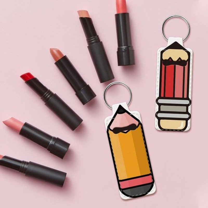OLYCRAFT 2pcs Lipstick Holder Keychain Pencil Lip Balm Holders Elastic Diving Fabric Lipstick Keychains Portable Lipstick Holder Bags Lipstick Sleeve Key Ring Holder for Lipstick Chapstick