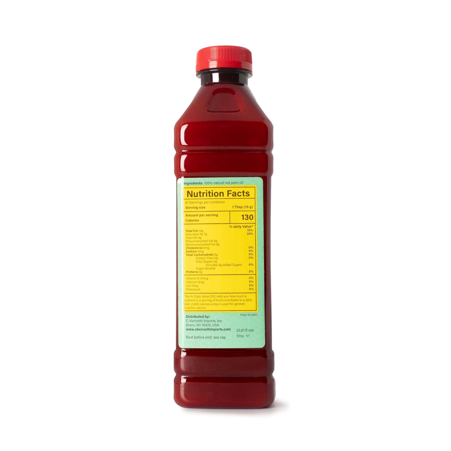 Ghana Heritage Red Palm Oil 100% Pure Palm Fruit Oil for Cooking, Stews, Sauces and More, 33.81 Fl Oz (1 Liter Bottle)