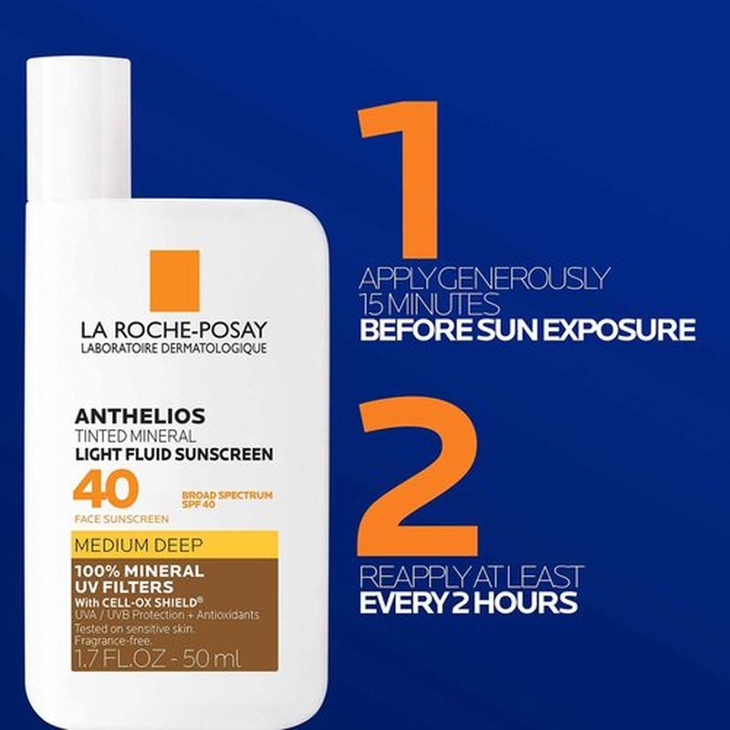 La Roche-Posay Anthelios Tinted Sunscreen SPF 40 | Broad Spectrum SPF + Antioxidants | Titanium Dioxide & Zinc Oxide Sunscreen | 3 New Flexible Shades With No White Cast | Oil Free & Oxybenzone Free