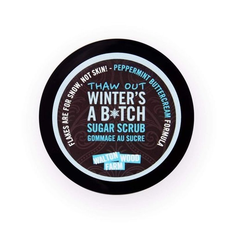 Walton Wood Farm Sugar Scrub (Winter's A Btch) Peppermint Buttercream Formula Vegan-Friendly and Paraben-Free 8 oz