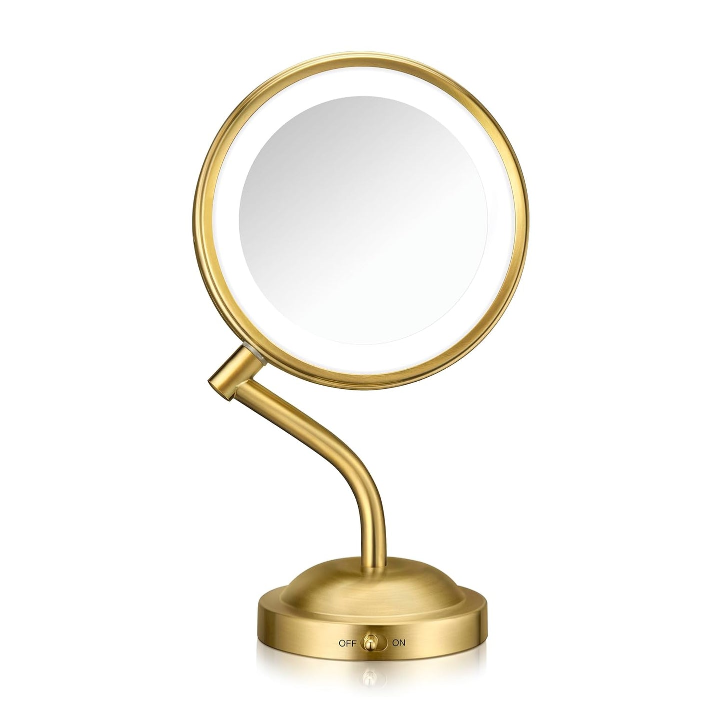 Conair Lighted Makeup Mirror, LED Vanity Mirror, 1X/10X Magnifying Mirror, Double Sided, Battery Operated in Rose Gold