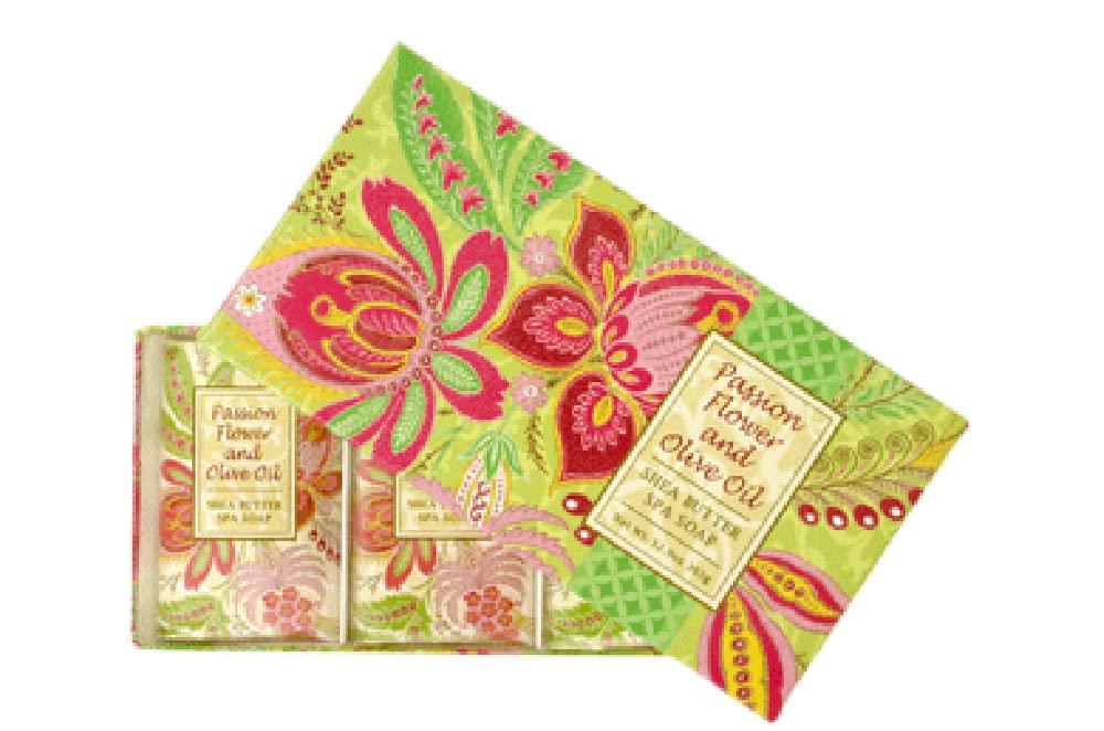 Greenwich Bay Trading Co. Shea Butter Spa Soap, 12.9 Ounce, Passion Flower and Olive Oil, 3 Pack