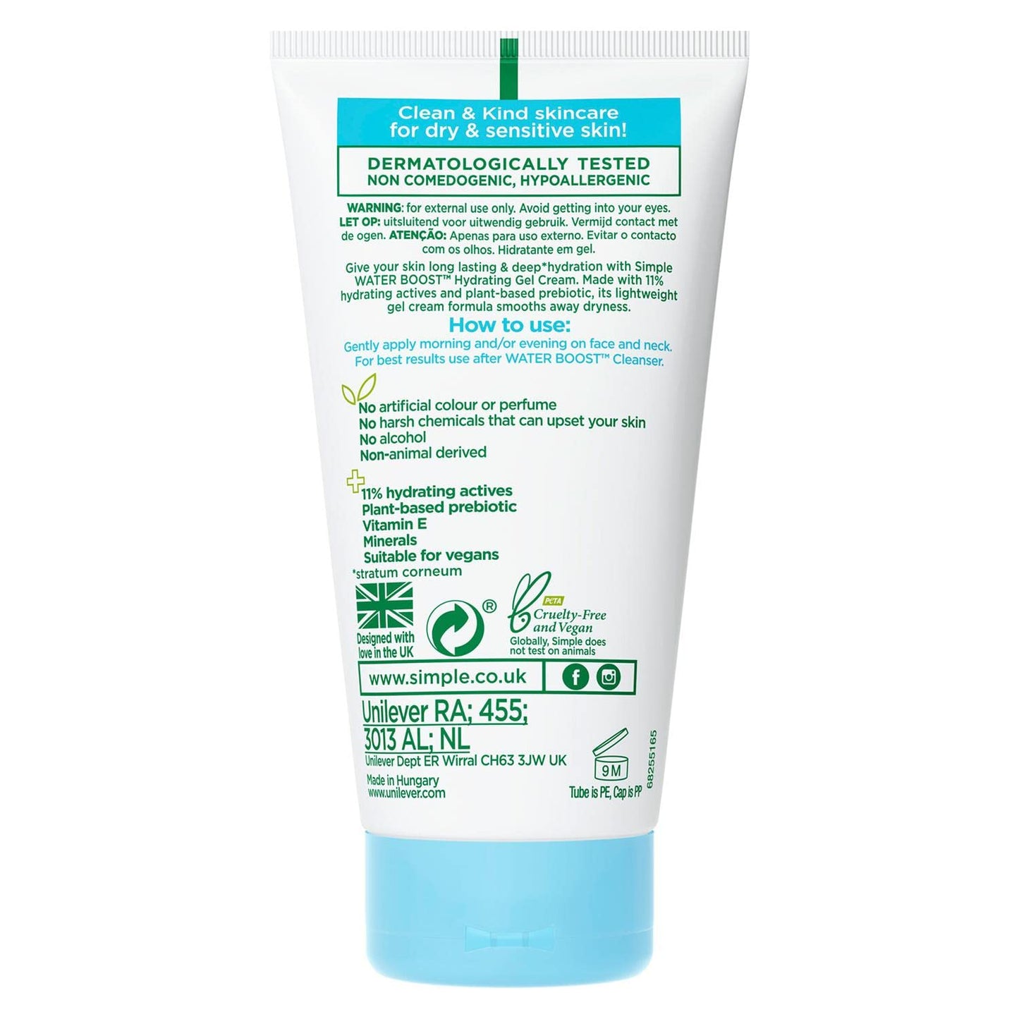 Simple Water Boost Hydrating Gel Cream, Face Moisturizer, 1.7 oz
