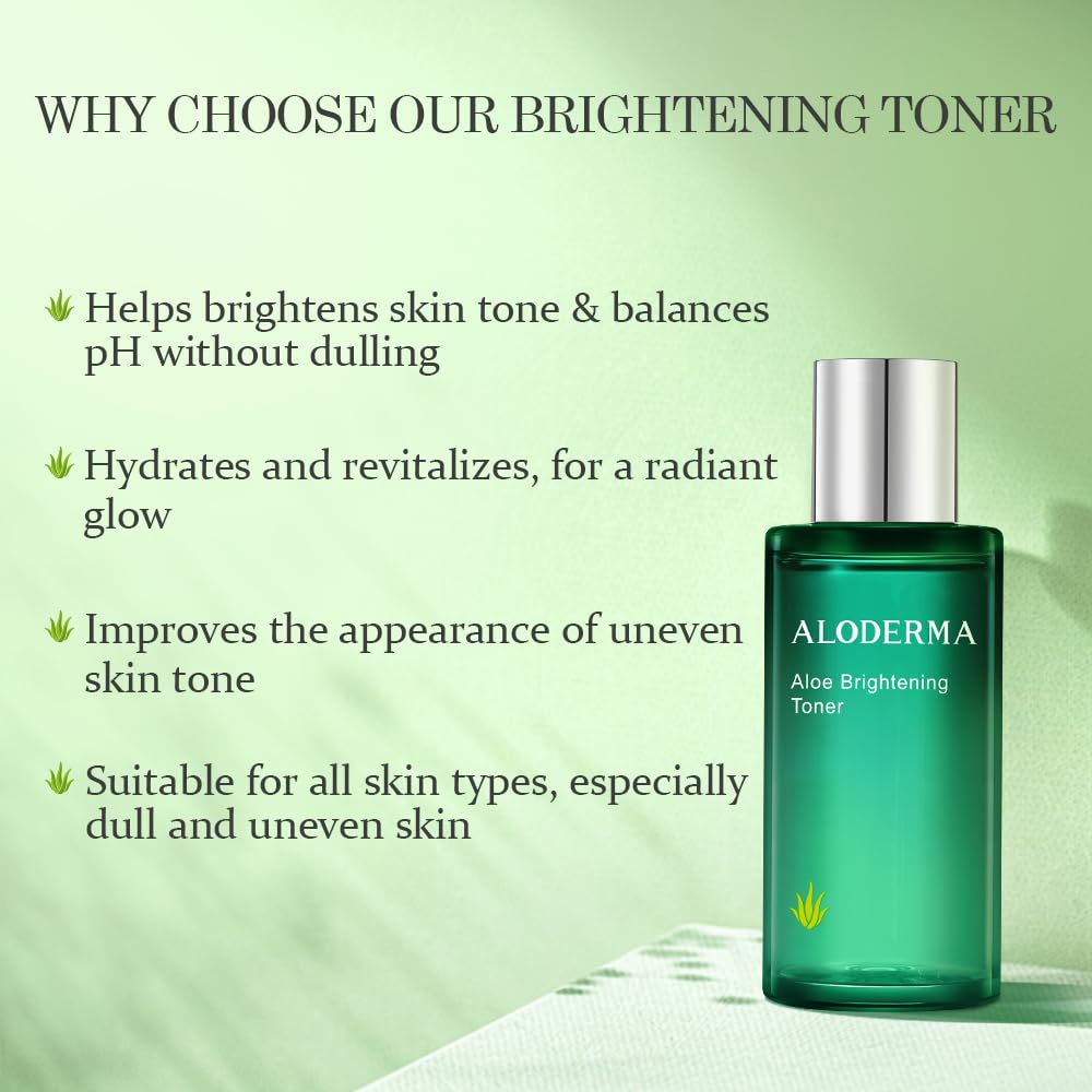 Aloderma Soothing Facial Toner Made with 91% Organic Aloe Vera, Alcohol Free Toner for Face for Sensitive Skin with Allantoin and Hyaluronic Acid - Natural Aloe Face Toner for Dry, Red Skin - 4.2oz