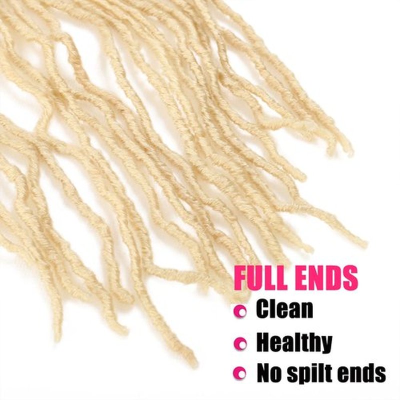 Soft Locs Crochet Hair 24 Inch 6Packs Faux Locs Crochet Hair Pre Looped Blonde Color Synthetic Hair Extension for Women (24 Inch (Pack of 6), 613#) …