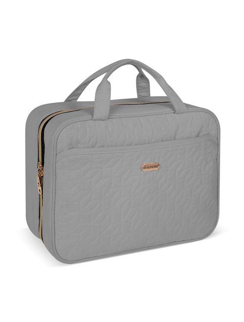 BALULHG Grey Toiletry Bag, Makeup Organizer, Travel Bag For Women Mens Toiletries, Waterproof with Hanging Hook, Large Capacity