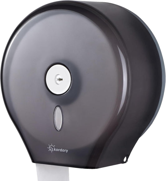 Wall-Mounted Toilet Paper Holder - Jumbo 9" Dispenser for Commercial Bathrooms | Sleek Black Design