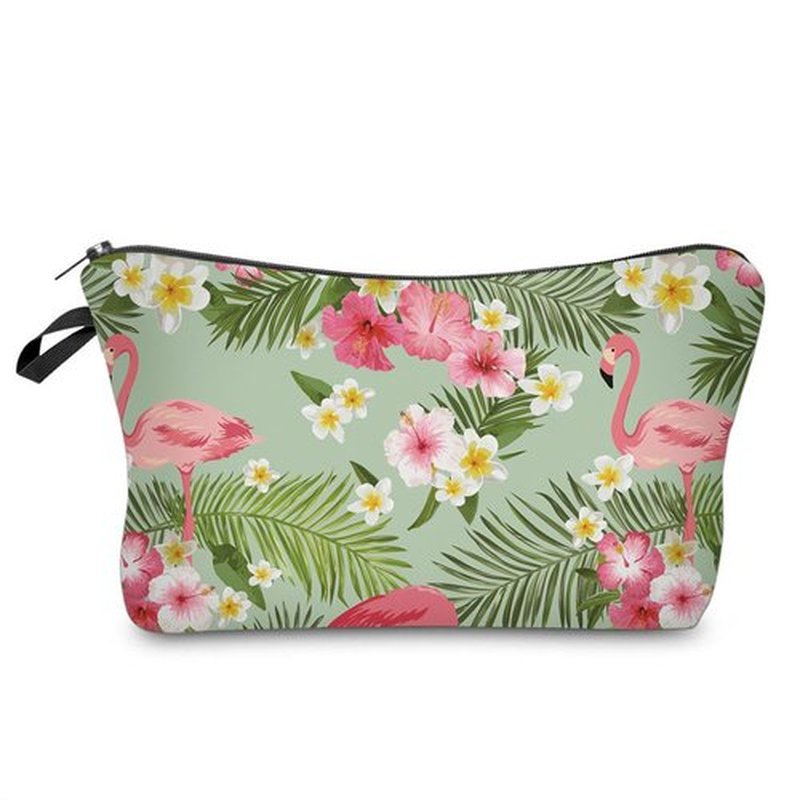 LOOMILOO Cosmetic Bag for Women, Adorable Roomy Makeup Bags Travel Water Resistant Toiletry Bag Accessories Organizer Cute Gifts (turtle flamingo 51055)