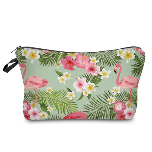 LOOMILOO Cosmetic Bag for Women, Adorable Roomy Makeup Bags Travel Water Resistant Toiletry Bag Accessories Organizer Cute Gifts (turtle flamingo 51055)